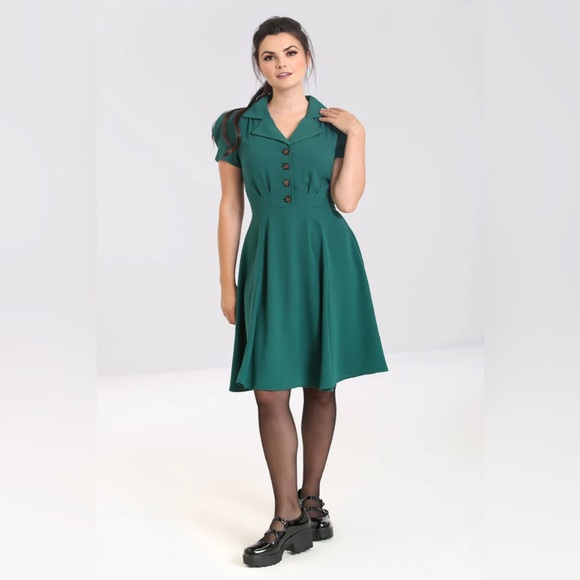 Hell Bunny Dresses & Skirts - Hell Bunny Vera Lynn Midi Dress in Green Size UK 14 / US L